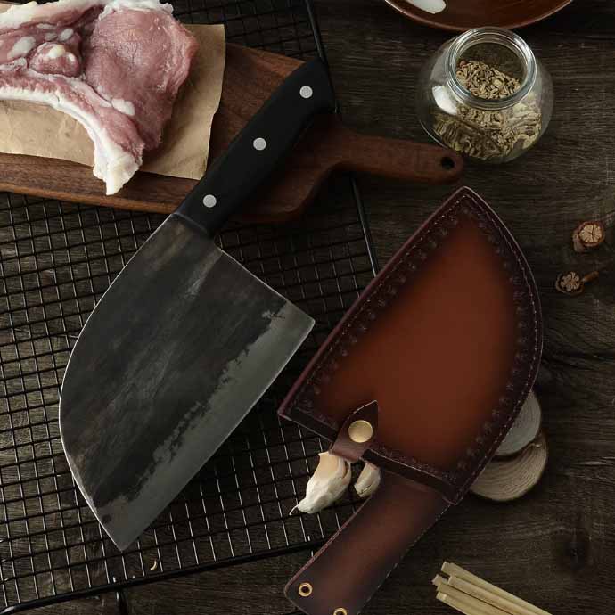 Serbian Hand Forged Butcher Knife Meat Vegetable Cleaver Knife High Carbon  Steel